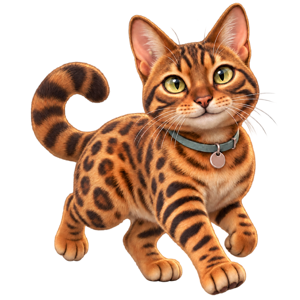 Loki, the golden Bengal cat at the heart of our first game